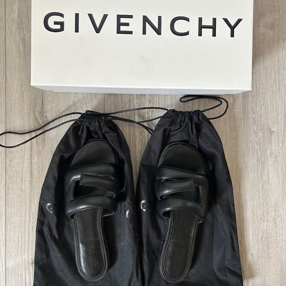 Givenchy ladies sandals - black leather - size 39